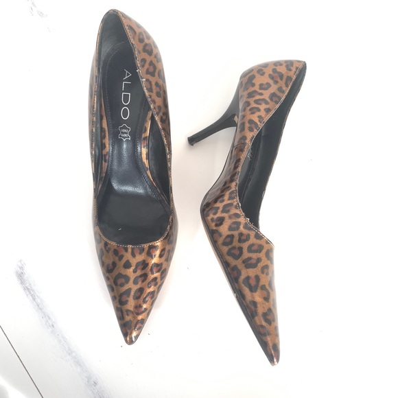 Aldo Leopard Print Pointed Toe High Heel Pump Sz 6 - Picture 8 of 8